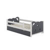 KINDERBETT Jessica Grau 70x140 cm mit Schublade, ohne Matratze - Weiß/Grau, Holzwerkstoff (146/53/76cm) - VitaliSpa