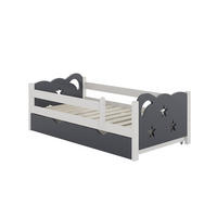KINDERBETT Jessica Grau 70x140 cm mit Schublade, ohne Matratze - Weiß/Grau, Holzwerkstoff (146/53/76cm) - VitaliSpa