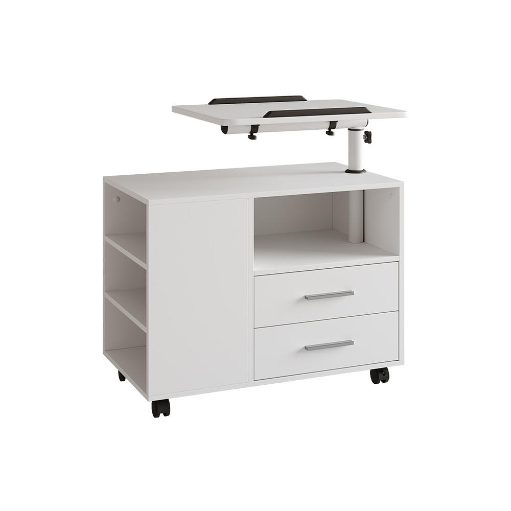 NACHTTISCH Bora Weiß 80 x 88 cm mit verstellbarer Arbeitsfläche - Weiß, Holzwerkstoff (80/88/40cm) - Vicco