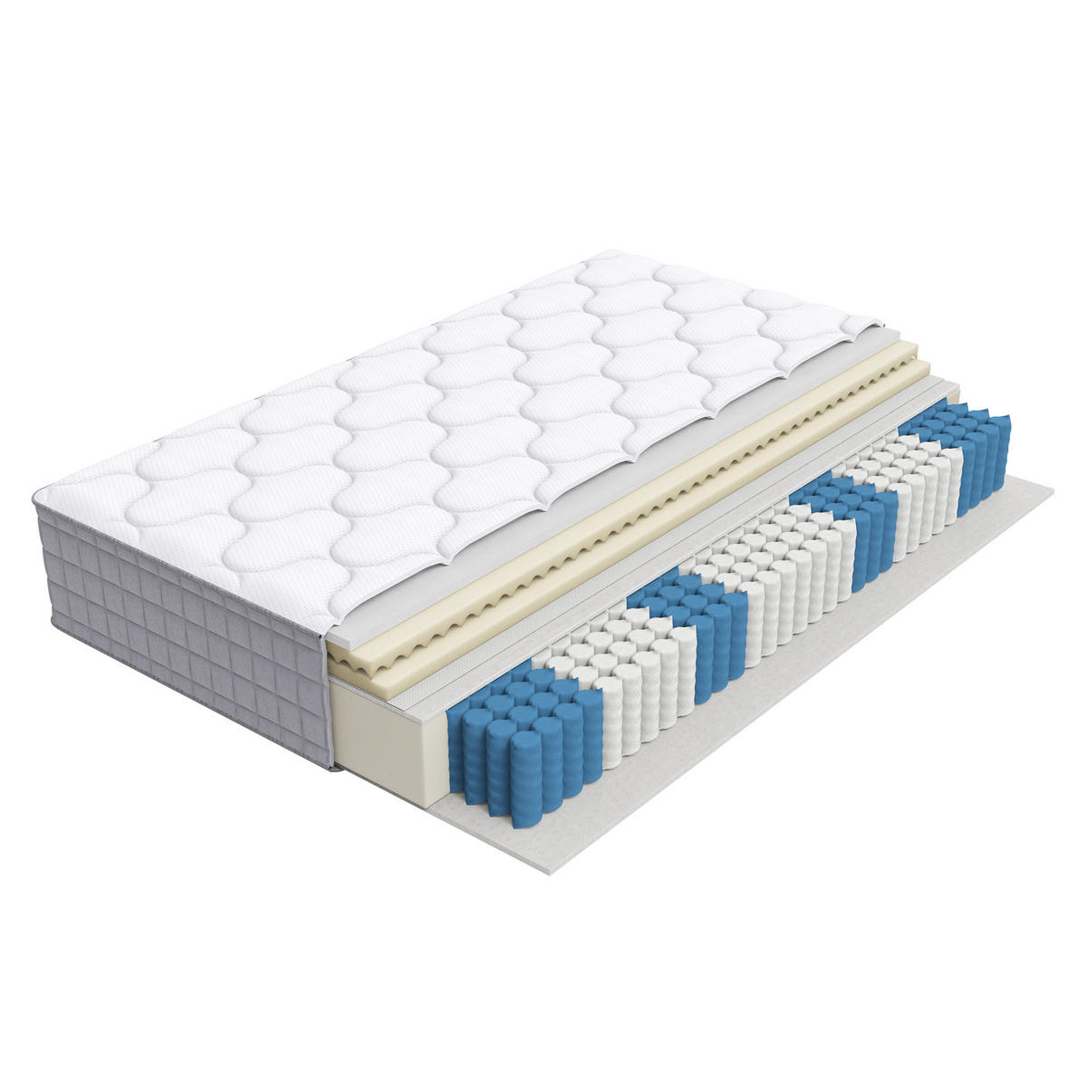POLSTERBETT aus Bouclé 180x200 cm Beige mit hydraulischem Stauraum, Lattenrost und Matratze - Beige, Textil (180/200cm) - Modfu