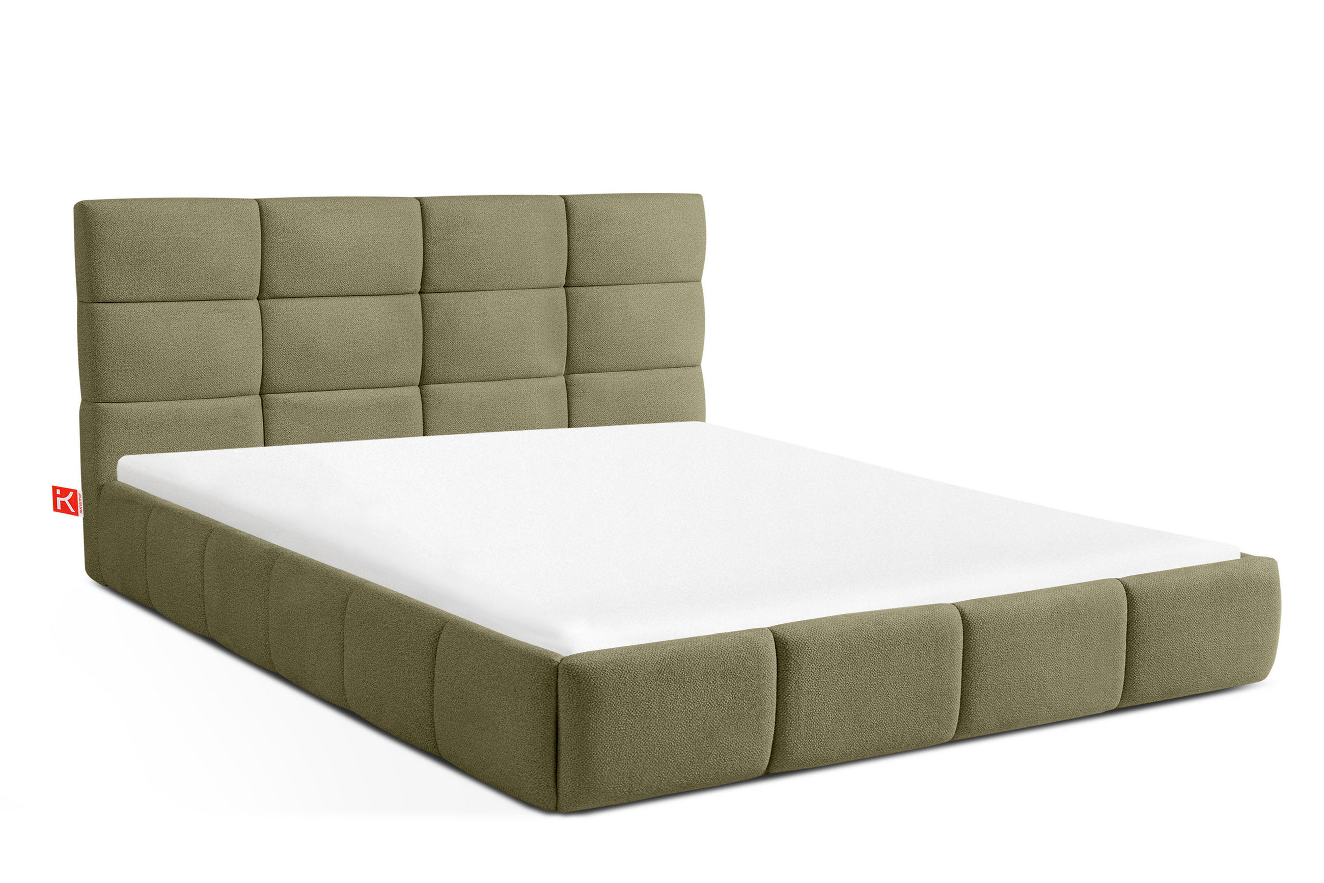 POLSTERBETT ALTOS Bouclé, grün - Grün, Holz/Holzwerkstoff (160/200cm) - KONSIMO®
