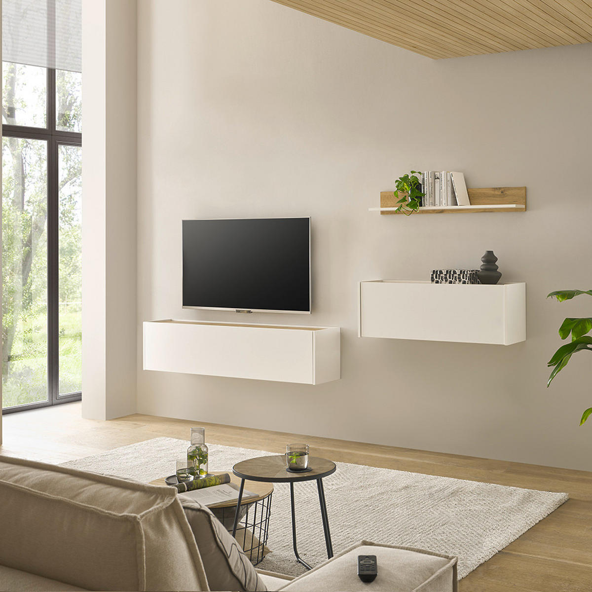 WANDREGAL Crisp-61 - Weiß, Holzwerkstoff (100/15/17cm) - Lomado