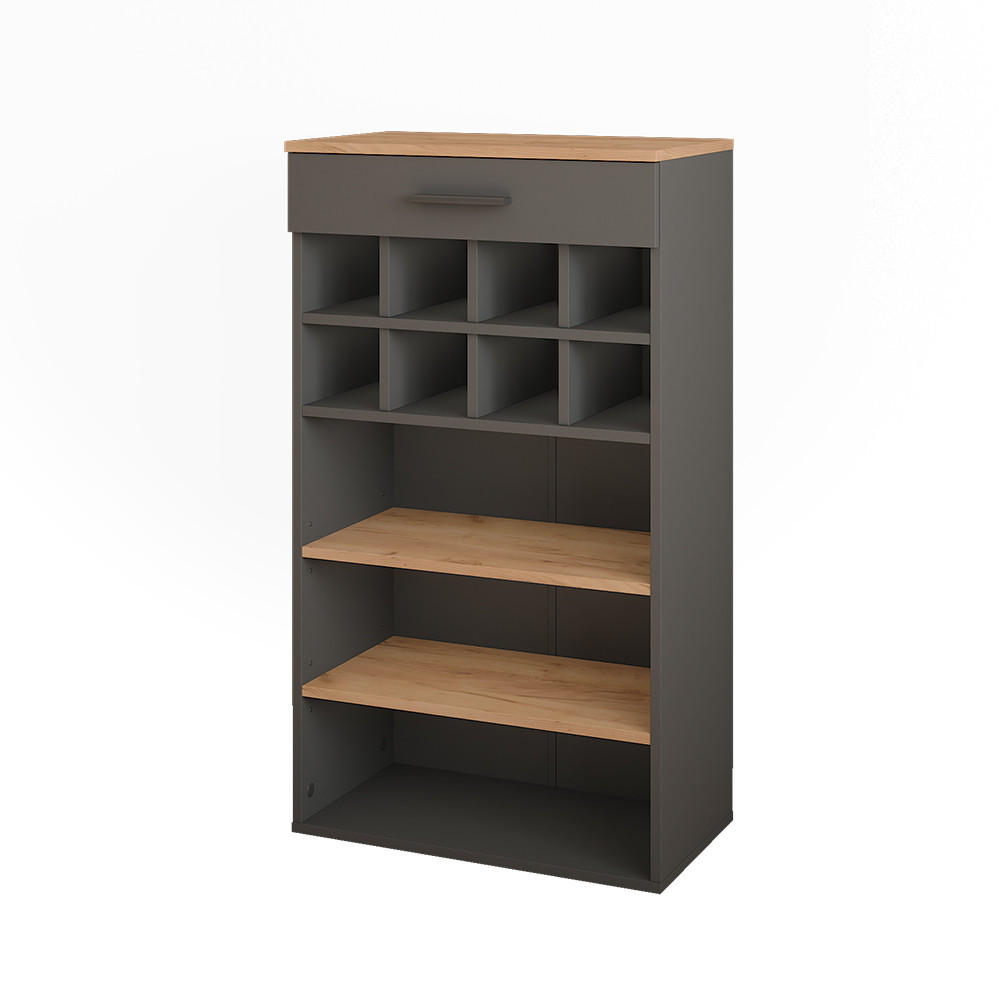 WEINREGAL Repose Goldkraft Eiche/Anthrazit 60 x 106 cm - Honigeiche/Anthrazit, Holzwerkstoff (60/106/34.5cm) - Vicco