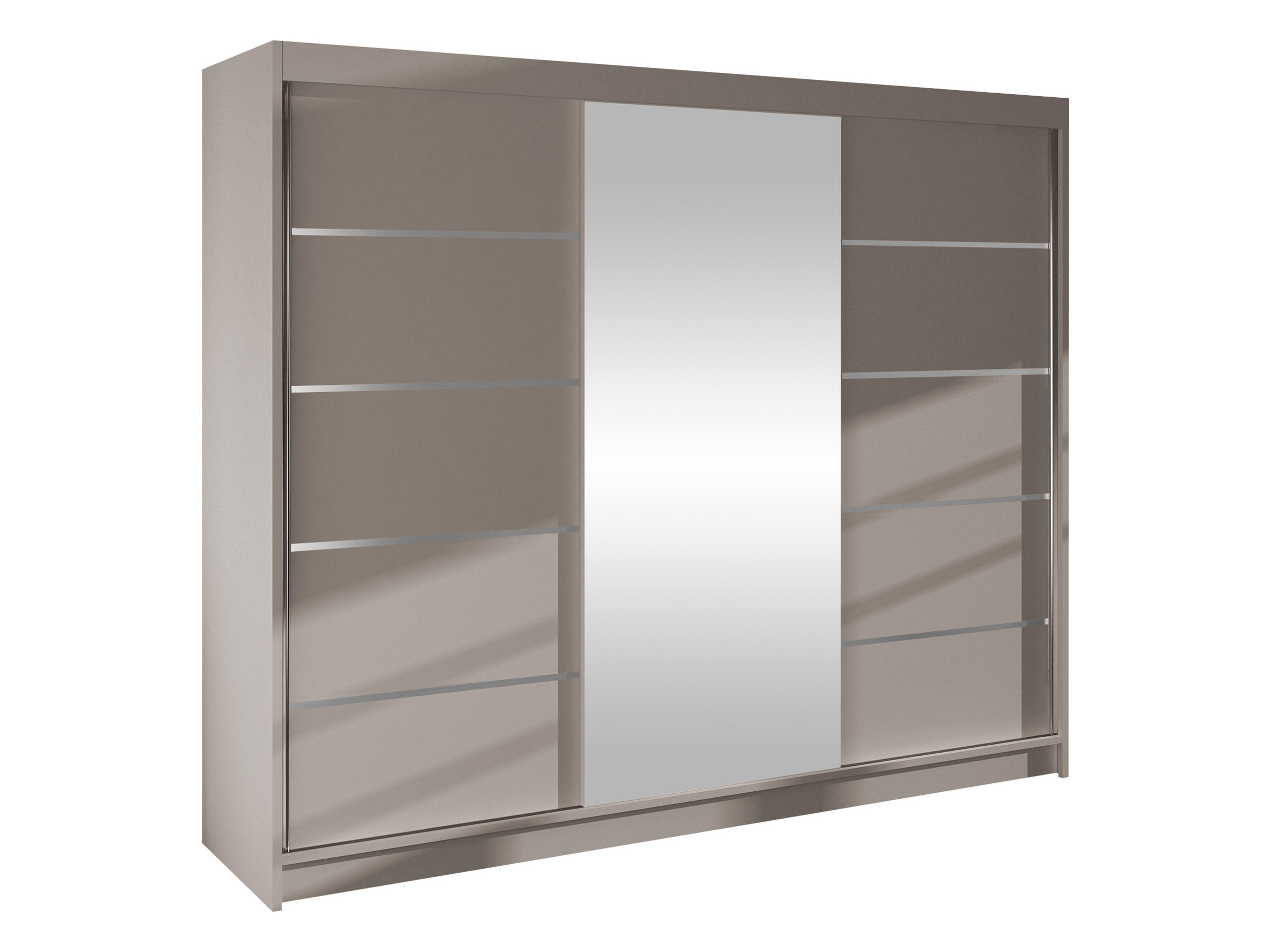SCHWEBETÜRENSCHRANK Derby VI - Kaschmir, Holzwerkstoff/Metall (200/215/58cm) - MIRJAN24