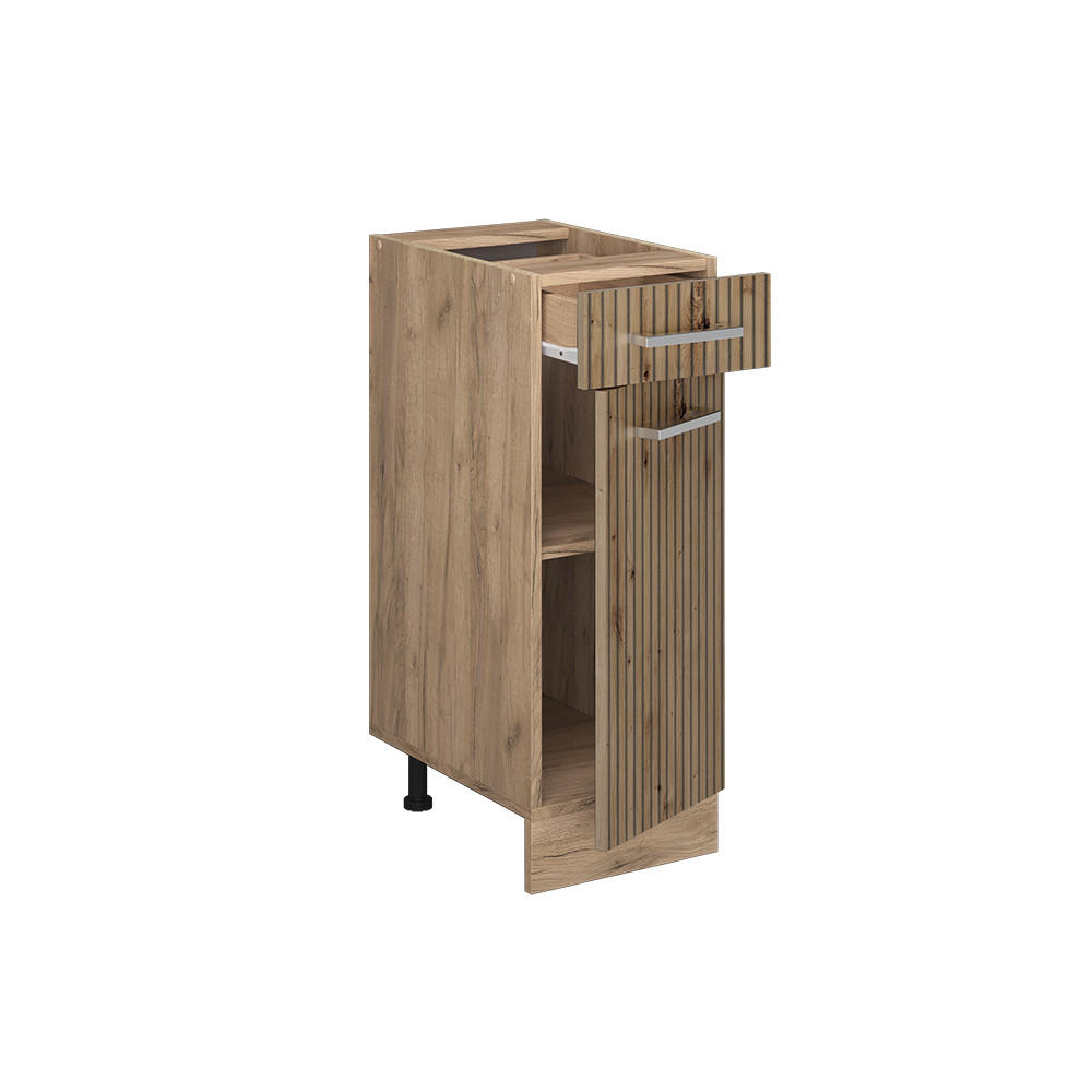 KÜCHENUNTERSCHRANK R-Line Artisan-Eiche 30 cm ohne AP - Honigeiche/Eiche Wotan, Holzwerkstoff (30/81.6/46cm) - Vicco