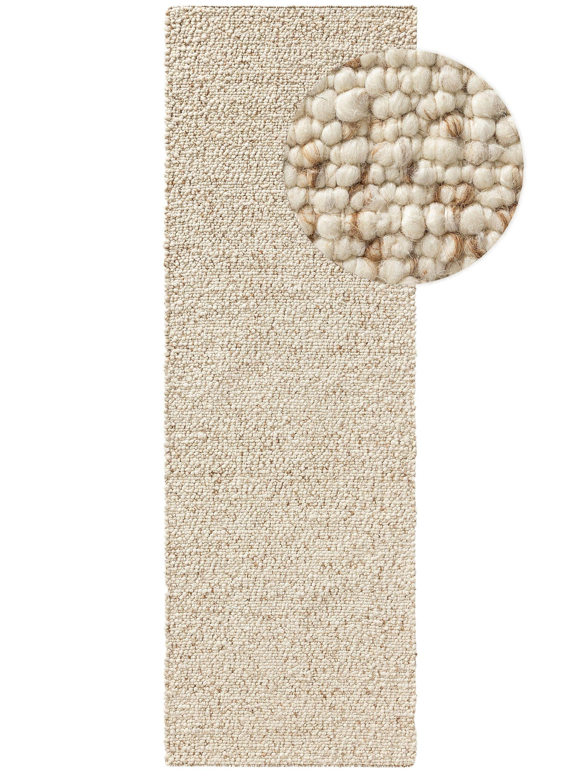 WOLLTEPPICH-LÄUFER Patch Braun 80x250 cm - Braun, Textil (80/250cm) - benuta Pure