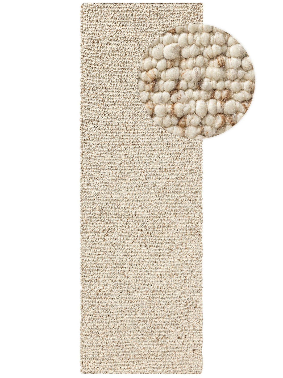 WOLLTEPPICH-LÄUFER Patch Braun 80x250 cm - Braun, Textil (80/250cm) - benuta Pure