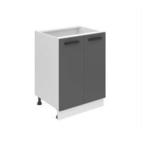 KÜCHENUNTERSCHRANK 60 cm SD2, ohne Arbeitsplatte, mit 2 Türen, Silber matt - Silberfarben, Holz (60/82/51.6cm) - B BELINI GROUP