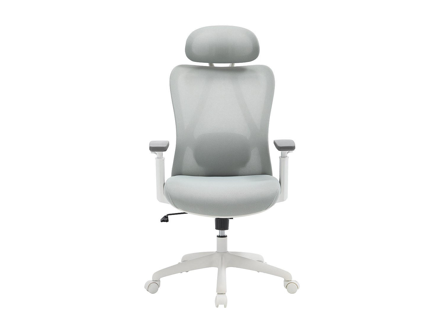 BÜROSESSEL - 63 x 67 - stoff - grau, weiß Sorlita - Weiß, Textil (63/121/67cm) - Vente-Unique