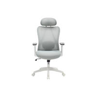 BÜROSESSEL - 63 x 67 - stoff - grau, weiß Sorlita - Weiß, Textil (63/121/67cm) - Vente-Unique