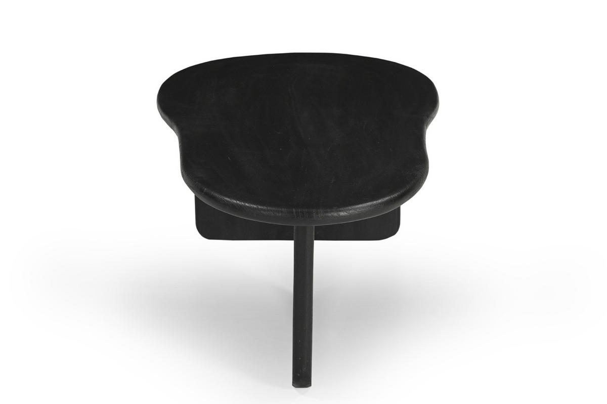 COUCHTISCH mit organische form aus Mangoholz 130cm, schwarz - Schwarz, Holz (130/65/38cm) - Giga Meubel
