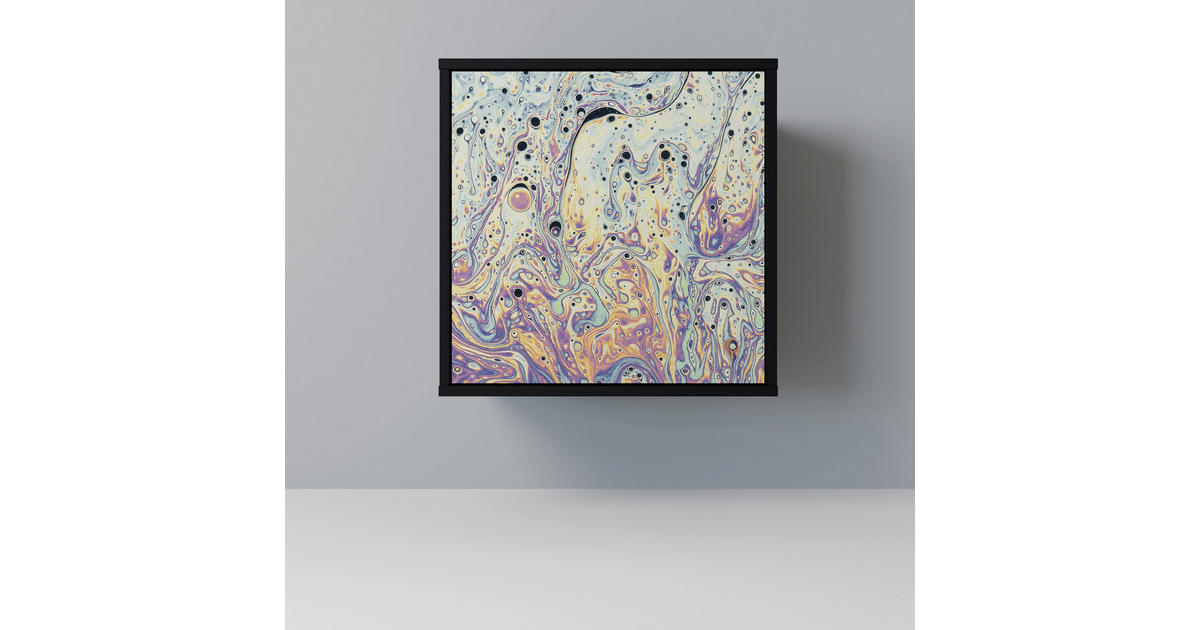 SpaceRebels SIDEBOARD MOSAIC OF COLORS, Schwarz, 57,5x42x57,5 cm, Ohne ...