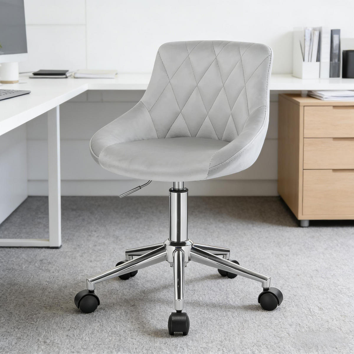 BÜROSTUHL Hellgrau 37,5/31,5/77 cm - Hellgrau, Metall (31.5/77/37.5cm) - PANGIVO
