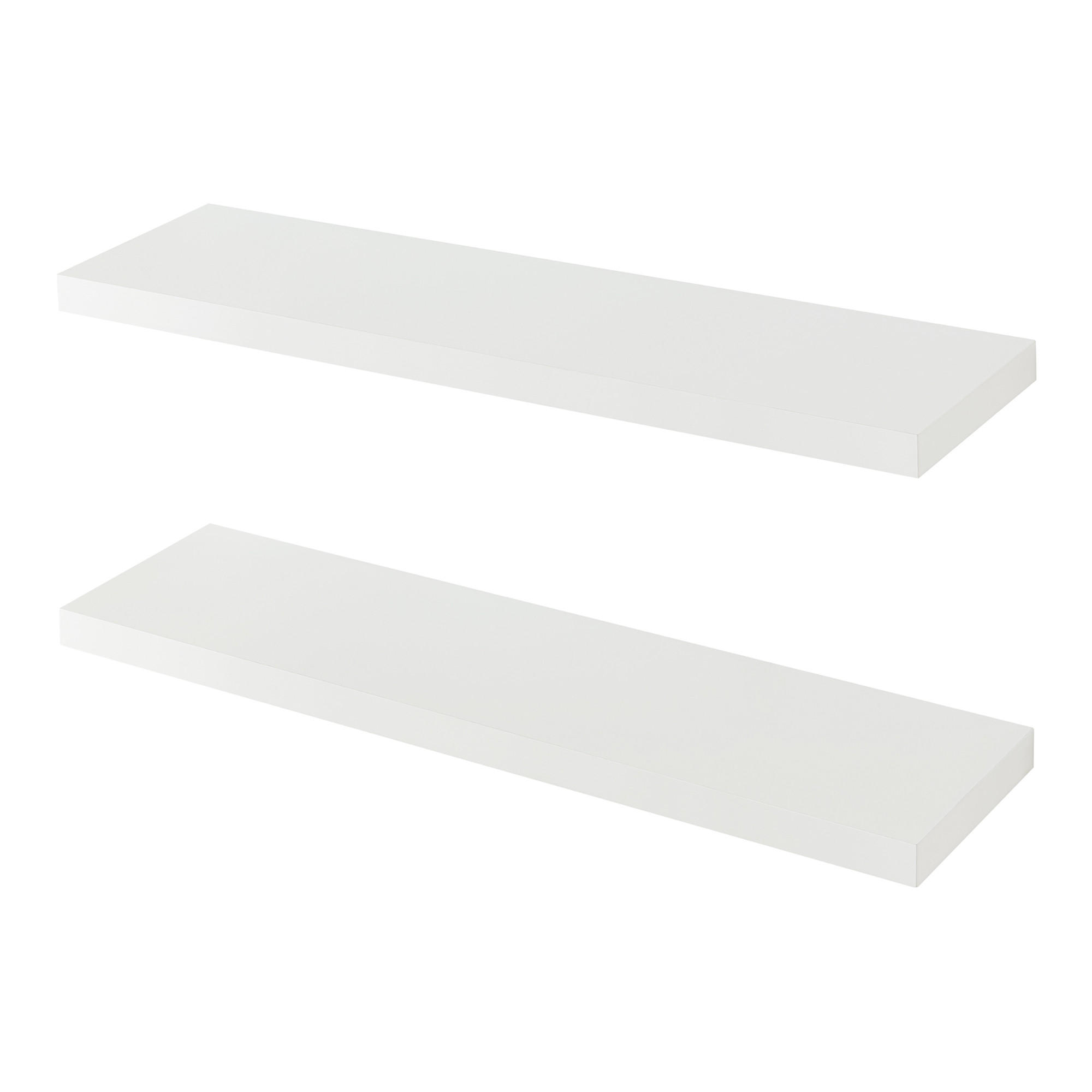 WANDREGAL-SET 2 TLG. Stranda - Weiß, Holzwerkstoff/Metall (20/4/80cm) - [en.casa]