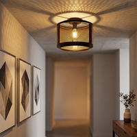 LED DECKENLEUCHTE VITO Metall Schwarz Gold - Schwarz, Metall (40/40/34cm) - Nowa