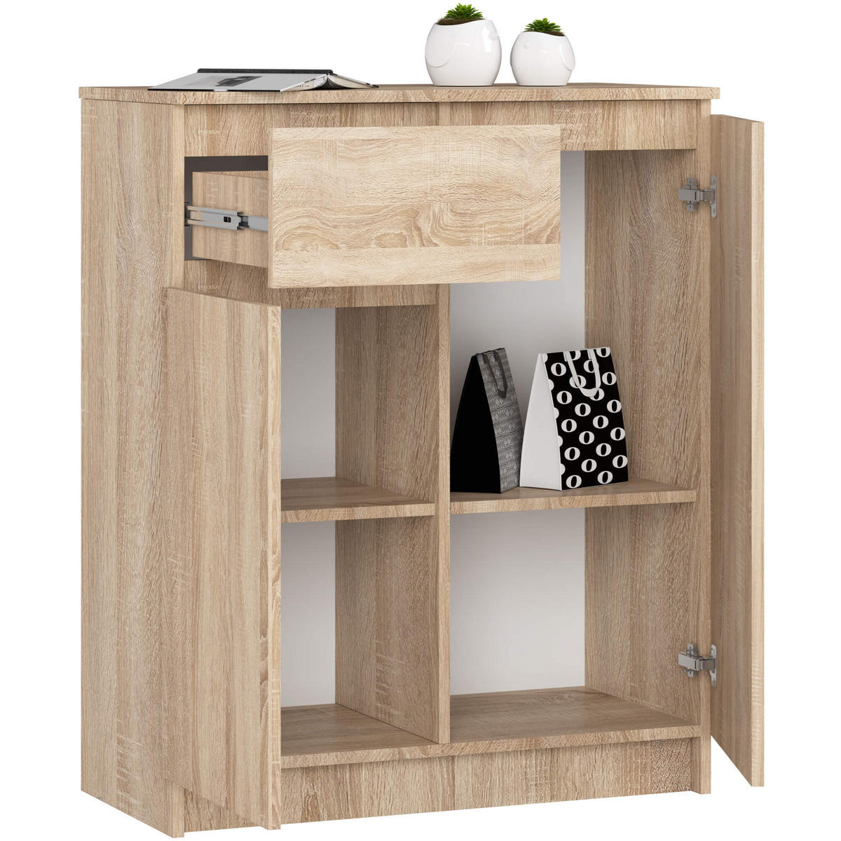 KOMMODE Sonoma Eiche 80x40x99 cm - Sonoma Eiche, Holzwerkstoff (80/99/40cm) - Akord
