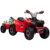 KINDERQUAD Kinder Elektro-Quad 6V Elektroauto mit Anhänger, 2,5 km/h Metall Rot - Rot, Metall (106/41.5/48.5cm) - HOMCOM