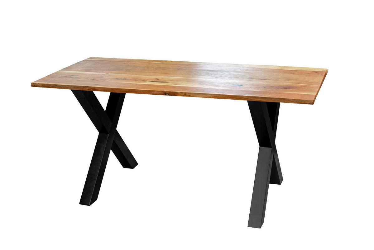 ESSTISCH PALERMO - Beige/Schwarz, Holz/Metall (100/200/77cm) - SAM