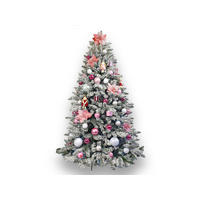 LAALU WEIHNACHTSBAUM geschmückt künstlich mit 165 Ornamenten PRINZESSIN MARIA 240 cm Baum mit Ständer und Weihnachtsornamenten - Weiß/Rosa, Kunststoff (240cm) - LAALU