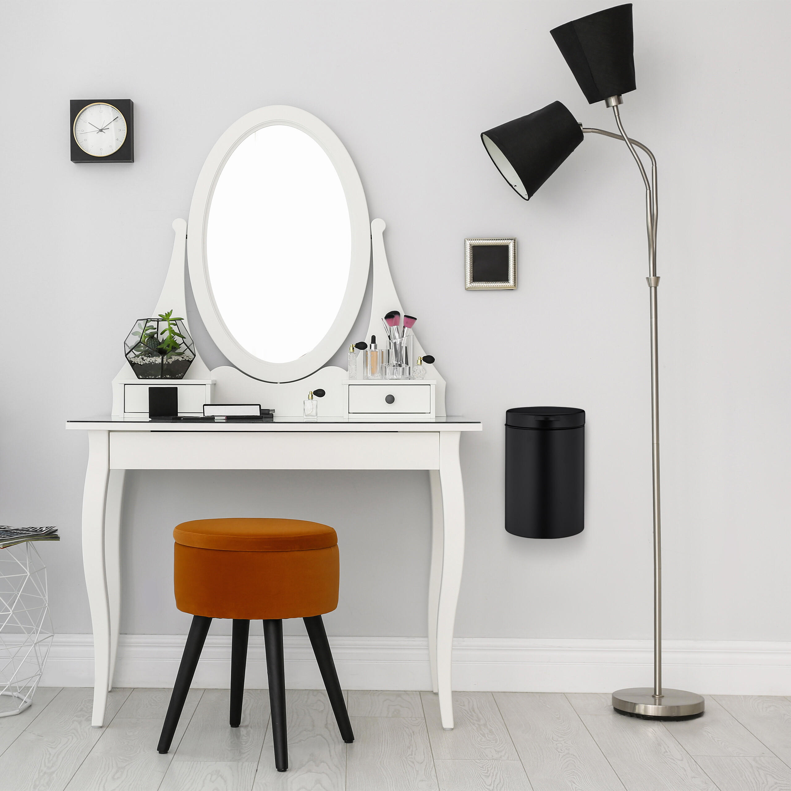 KOSMETIKEIMER - Schwarz, Kunststoff/Metall (20.5/27/27cm) - Relaxdays