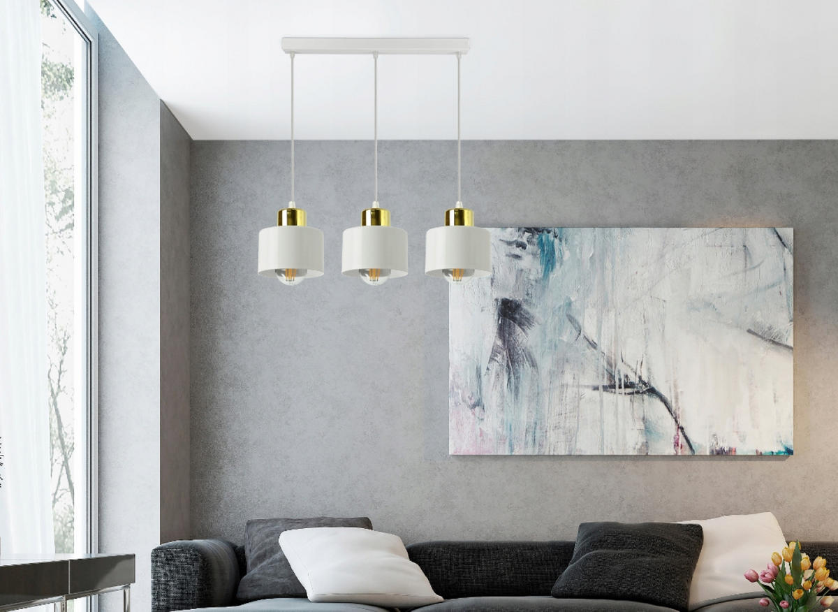 PENDELLEUCHTE Roller - Goldfarben/Weiß, Metall (12/50/70cm) - kiki design