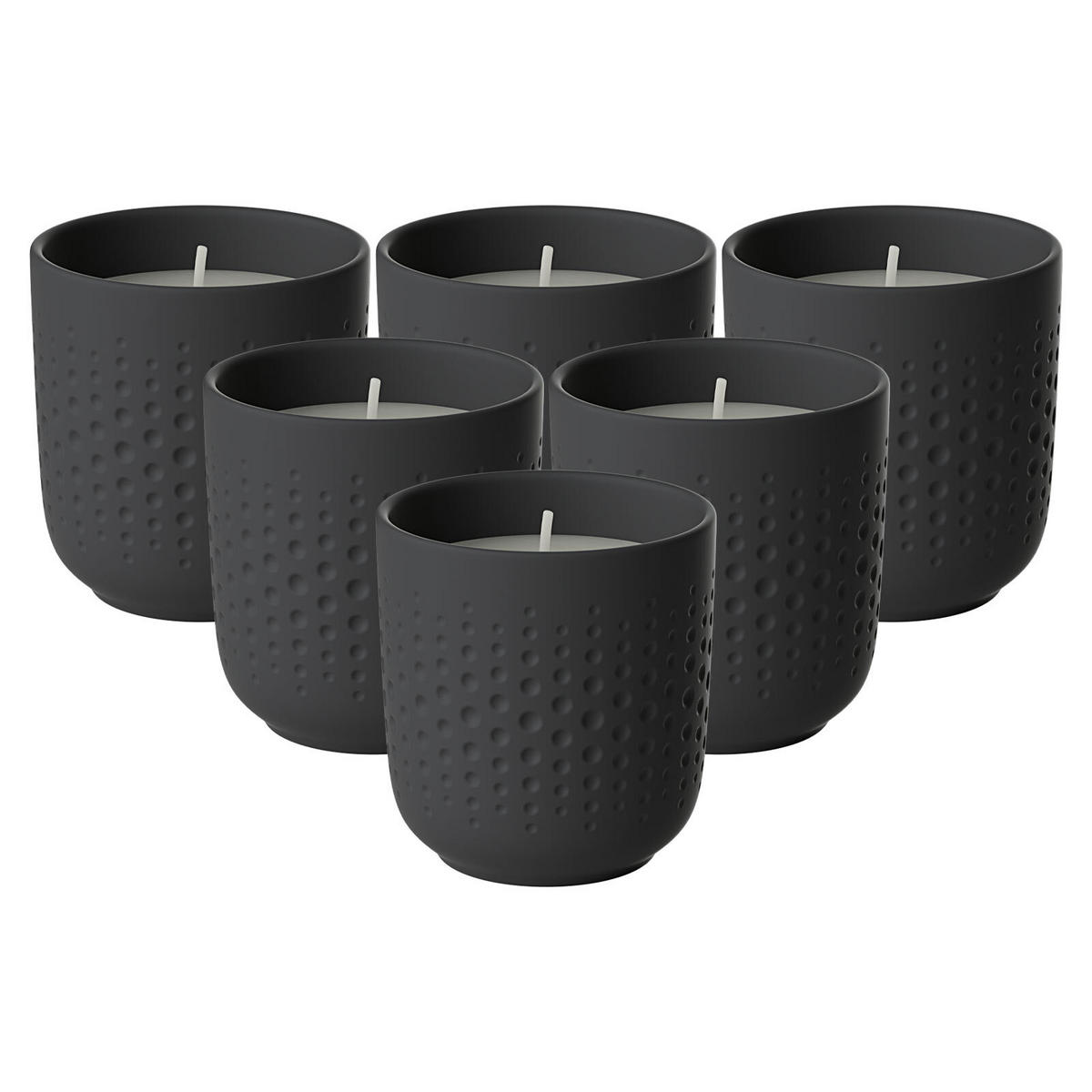 DUFTKERZEN PERLE ADVENTURE Manufacture Collier Noir schwarz 6er Set - Schwarz, Keramik (9cm) - Villeroy & Boch