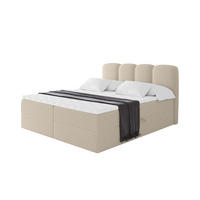 BOXBETT mit Matratze H4 - NINA - 160x200 cm Dunkelbeige - Baltimorefarben, Holzwerkstoff (160/200cm) - ALTDECOR