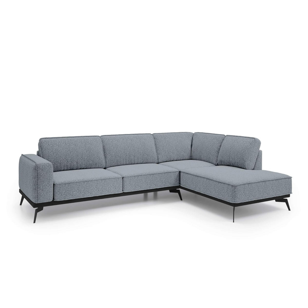 ECKSOFA Rosalia Grau - Grau, Textil (293/90/200cm) - Pillovely