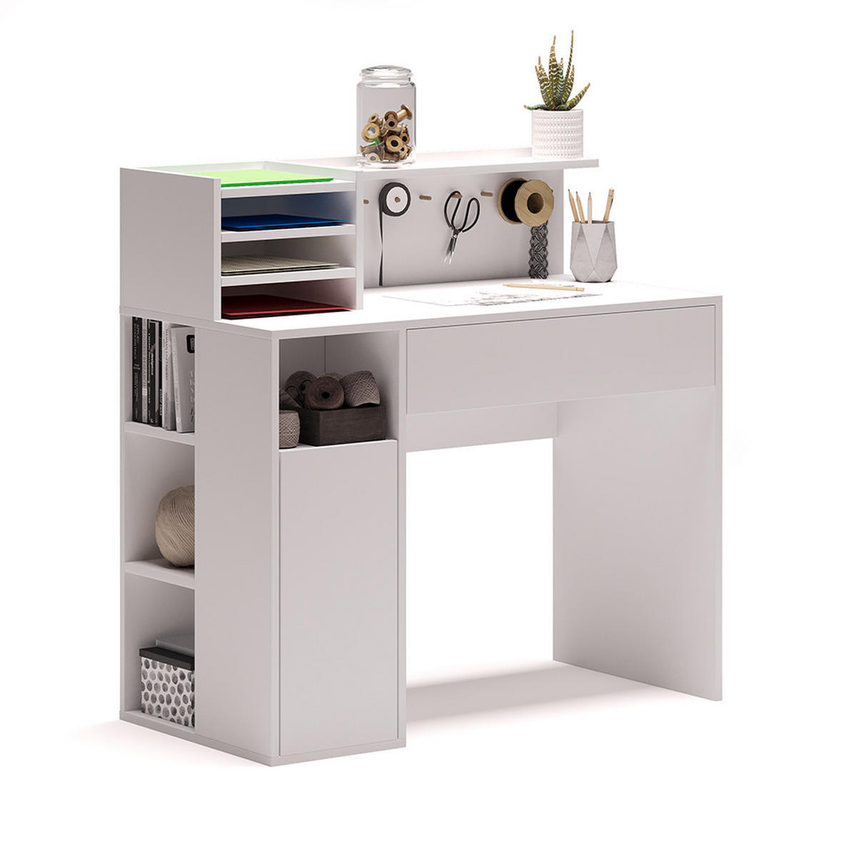 SCHREIBTISCH Weiß 100 x 50 cm - Weiß, Holzwerkstoff (50/100/100cm) - Vicco