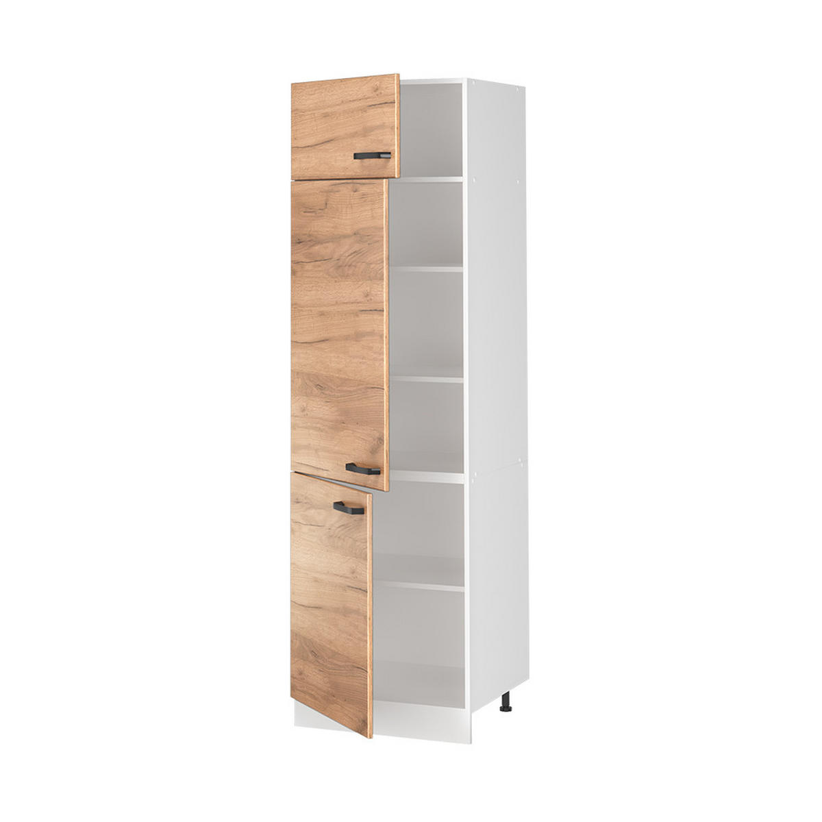 DULAP ÎNALT R-Line, Stejar auriu/Alb, 60 cm - stejar miere/alb, compozit lemnos (60/206.8/57.2cm) - Vicco