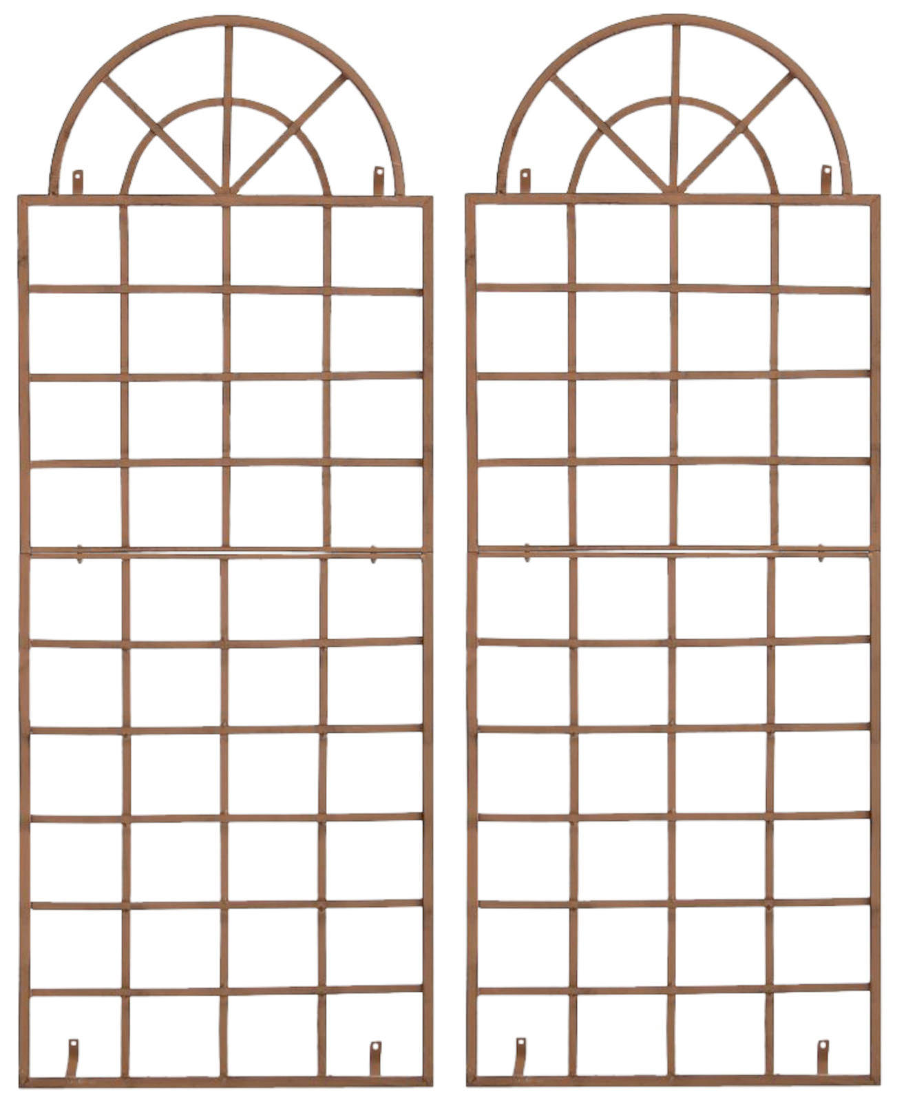 RANKGITTER 2er Set Metall antik braun - Braun, Metall (70/180/1cm) - CLP