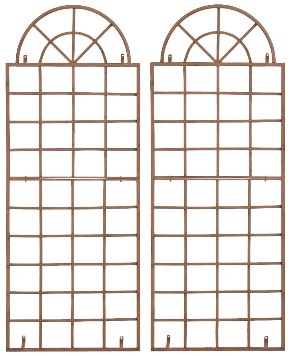 RANKGITTER 2er Set Metall antik braun - Braun, Metall (70/180/1cm) - CLP