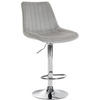 BARHOCKER Samt grau - Chromfarben/Grau, Textil/Metall (49.5/91/50cm) - CLP