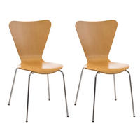 BESUCHERSTUHL 2er Set Berlin Holz Natura - Naturfarben, Holz (45/85/49cm) - DELUKE
