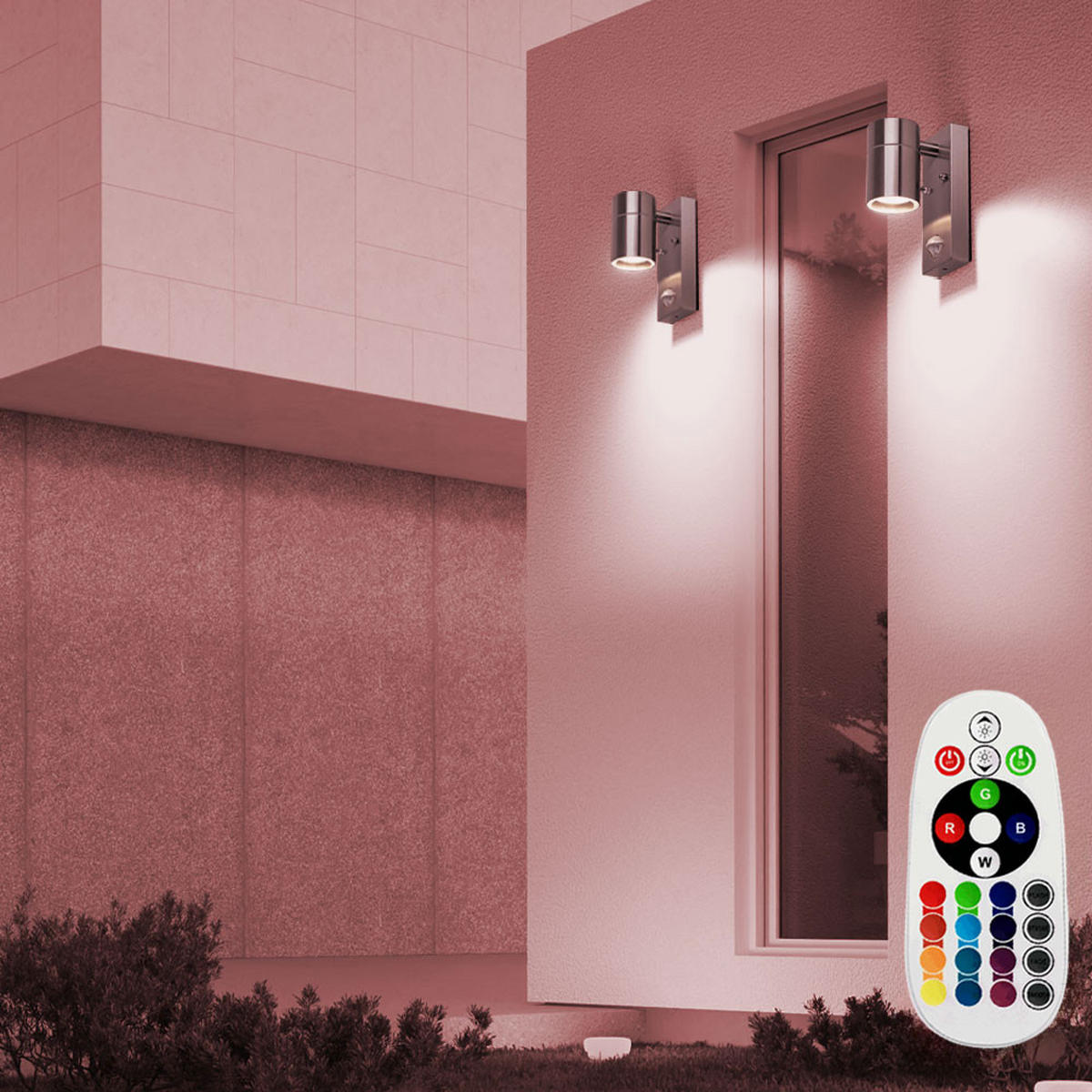 LED AUSSEN-WANDLEUCHTE Silber Aluminium 2er Set - Silberfarben, Glas (6.7/16.3/11cm)