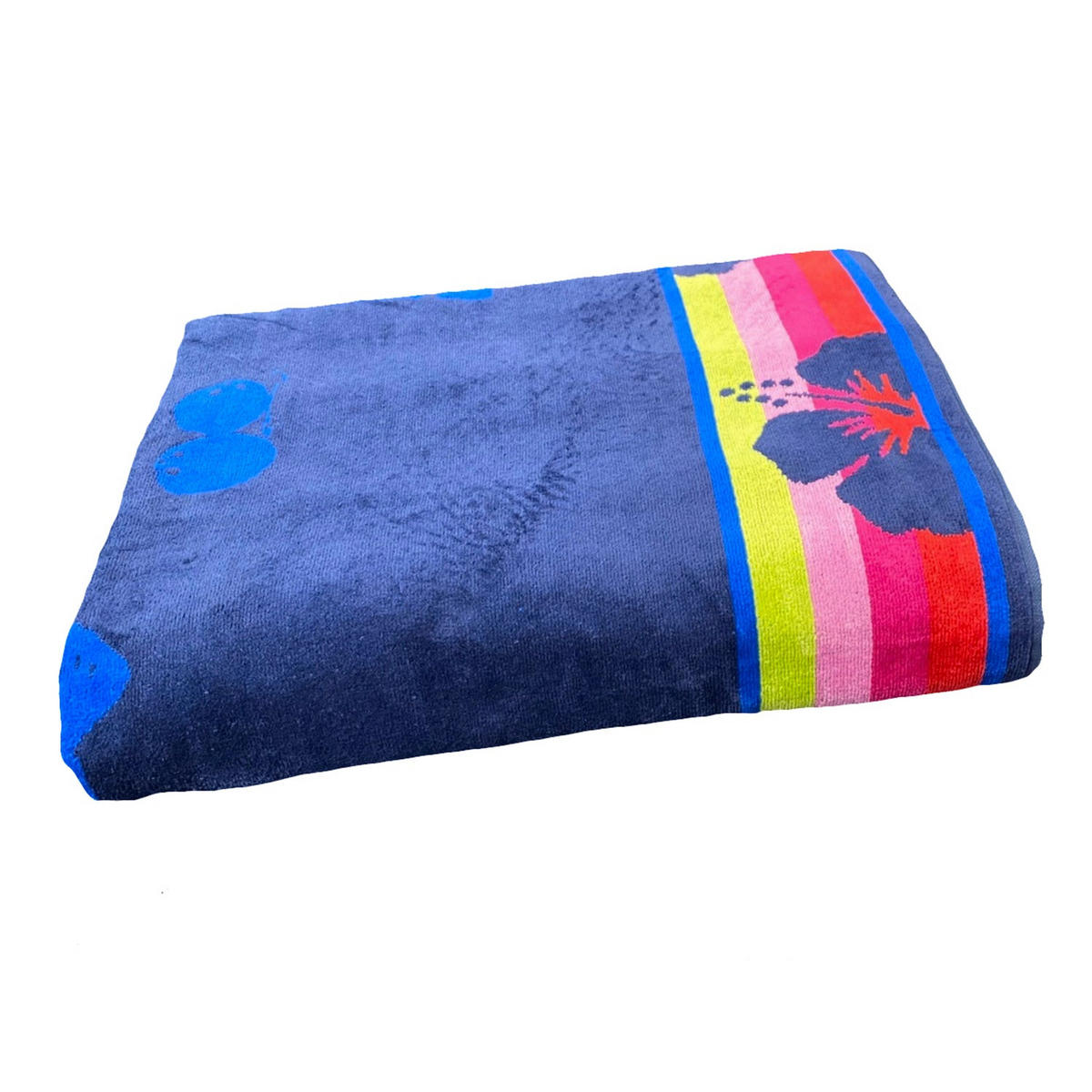 STRANDTUCH Frottee Velours Jacquard Vegas 140x180 400g/m² - Blau, Textil (140/180cm) - LE COMPTOIR DE LA PLAGE