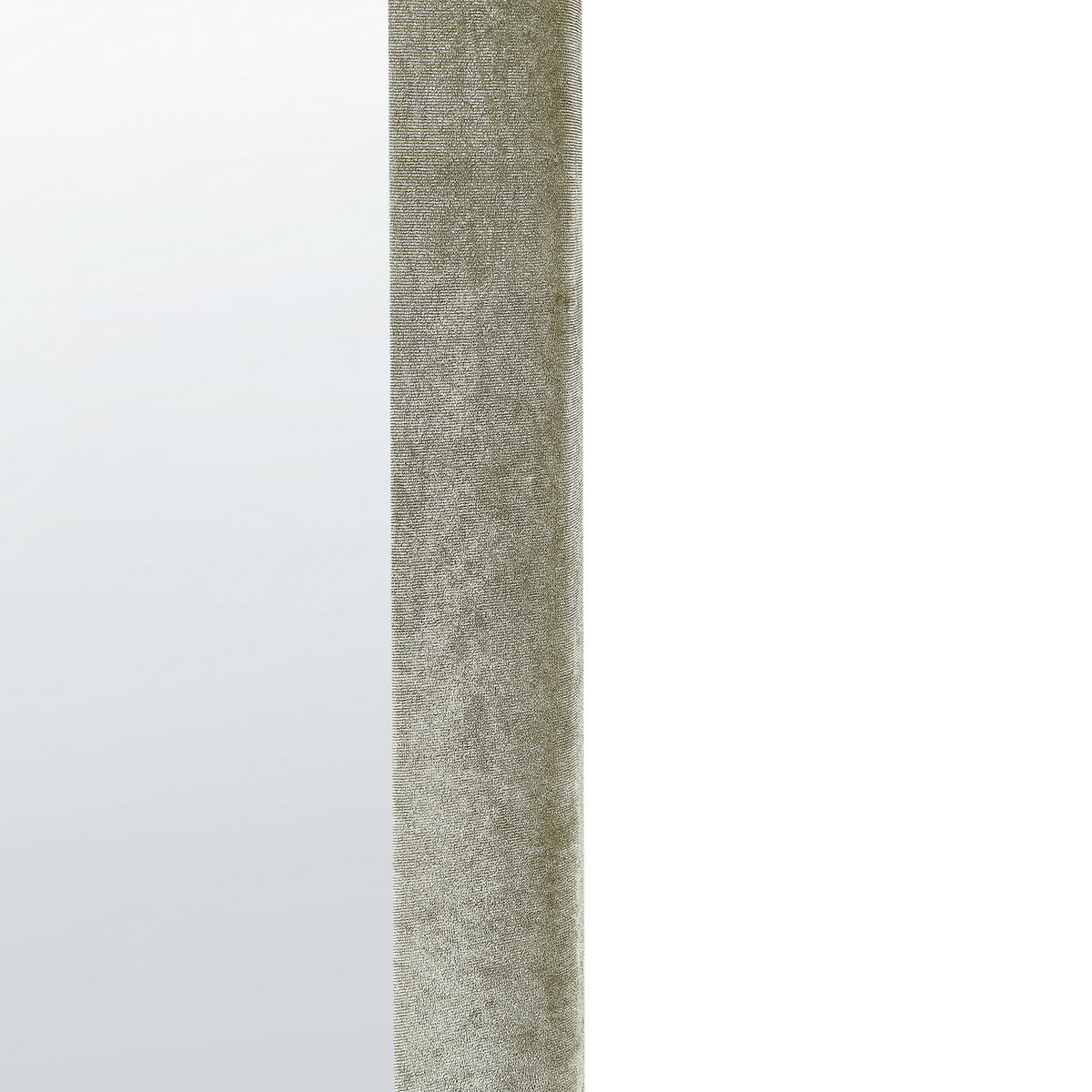 WANDSPIEGEL Samtstoff olivgrün oval 60/90 cm Huriel - Grün, Textil (60/90/3cm) - Beliani
