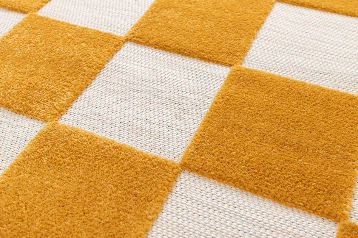 TEPPICH für Innen und Außen mit Skulptureffekt gelb - Gelb, Textil (120/170cm) - AFK Living