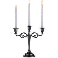 KERZENSTÄNDER 3-armig Schwarz Glänzend 11 x 27 cm - Schwarz, Metall (11/27/11cm)