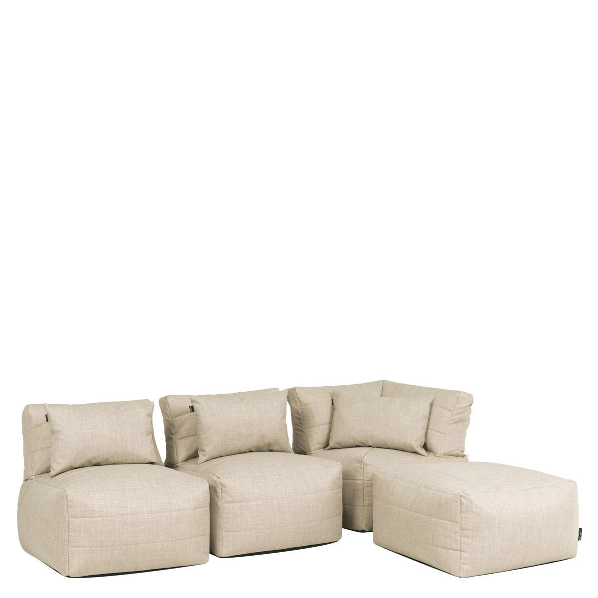 SITZSACK-SOFA 4-tlg. modular outdoor Noa - Beige, Textil (303/70/78cm) - icon