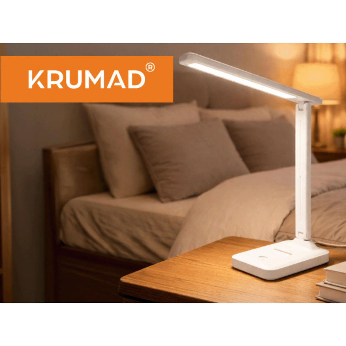 SCHREIBTISCHLEUCHTE, Schreibtisch Tischlampe LED - Weiß, Kunststoff (22.5/13/27.5cm) - KRUMAD