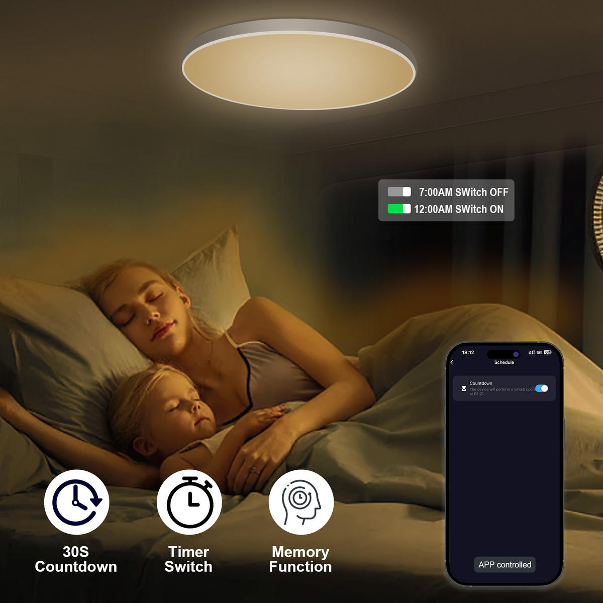 DECKENLEUCHTE CE1533W LED APP CCT RGB Weiss - Weiß, Kunststoff (30.5/30.5/5.5cm) - LOVHAUS