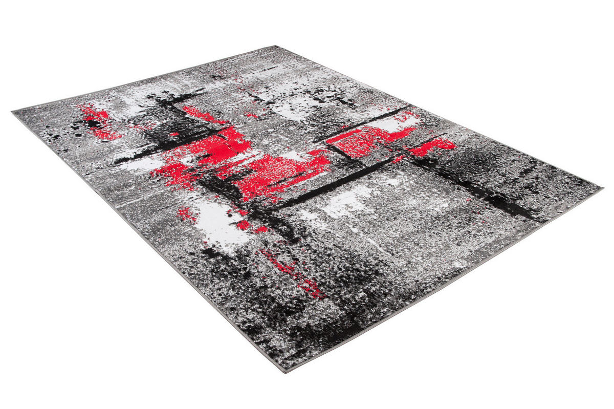 TEPPICH MAYA Rot Meliert Streifen Splash 120/170 cm - Rot, Textil (120/170cm) - Tapiso
