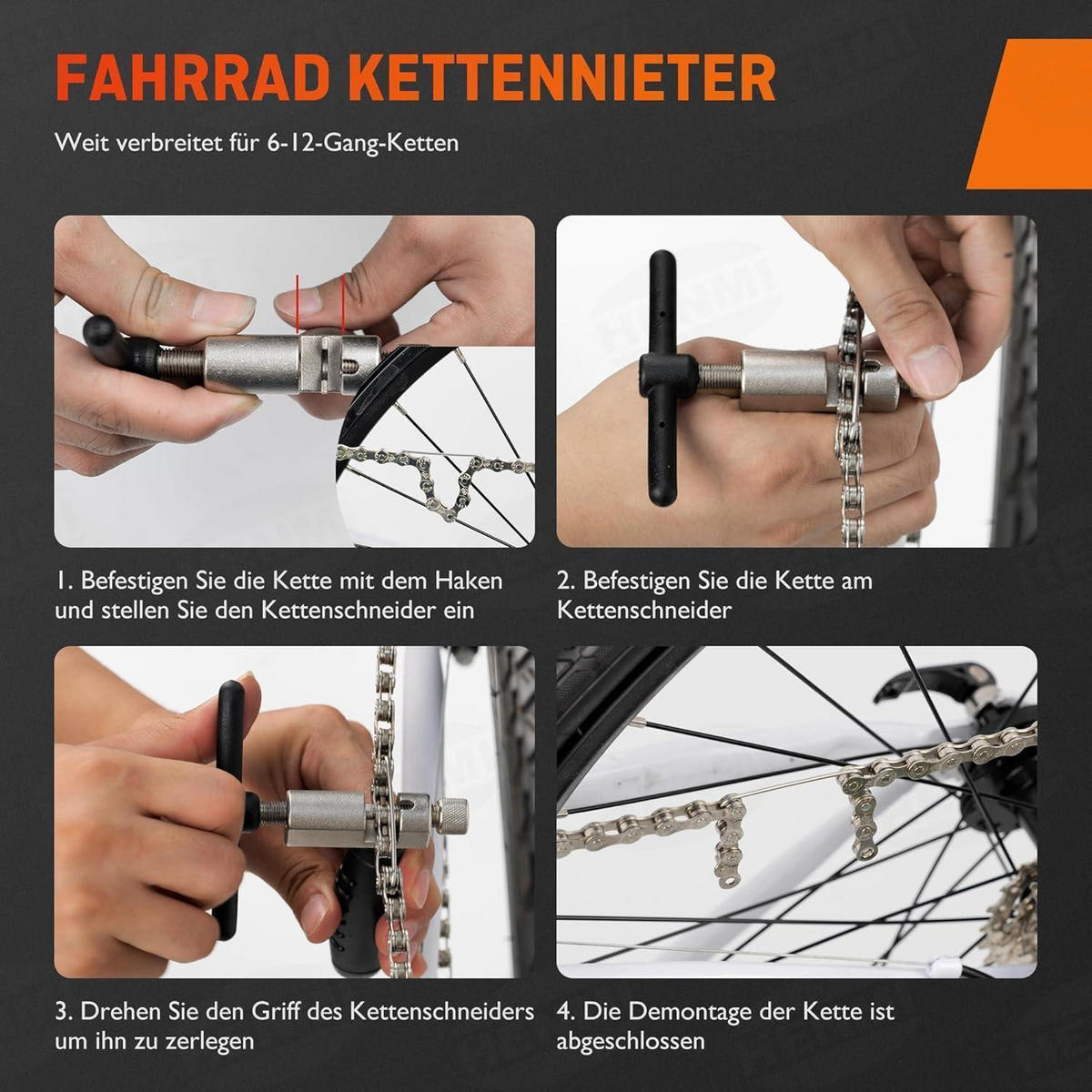 KETTENNIETER Fahrrad für 6-12 Fach Ketten - Multicolor, Metall (2.7/5/9.2cm)