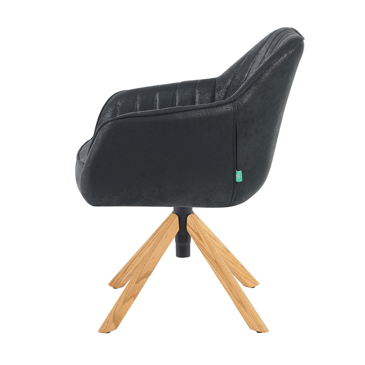 BÜROSTUHL Mika-Olea - Honigeiche/Schwarz, Eichenholz/Holz (60/83/61cm) - DUBI Möbel