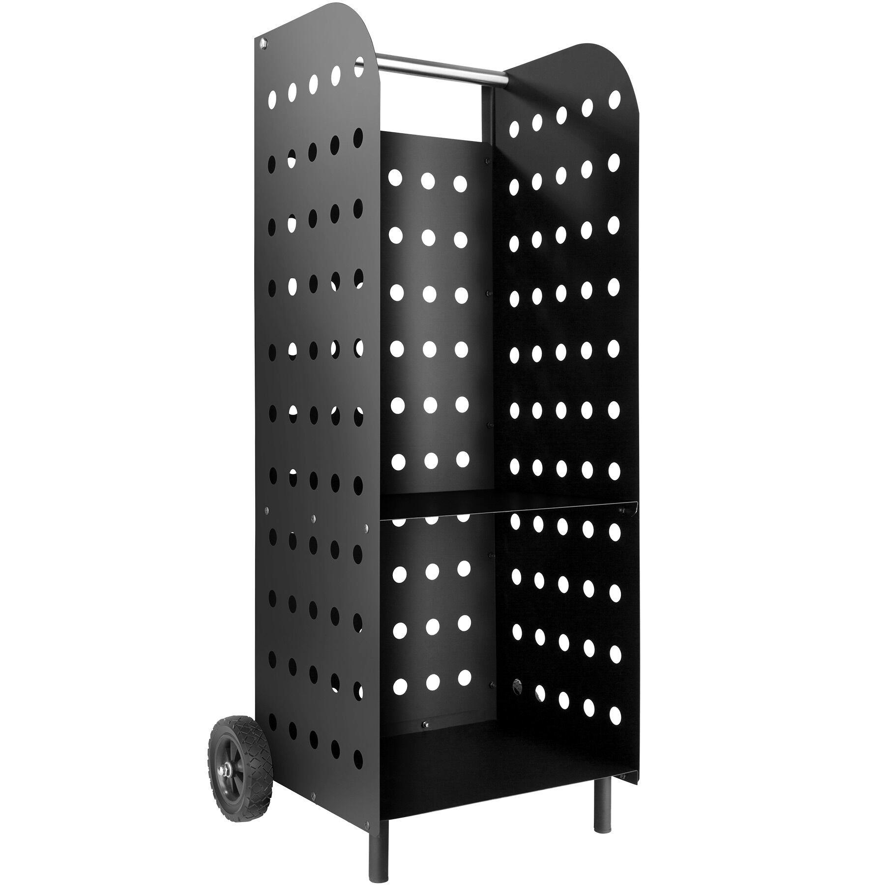 HOLZWAGEN ,53,5 x 41 x 112 cm,schwarz - Schwarz, Metall (45/104/55cm) - tectake