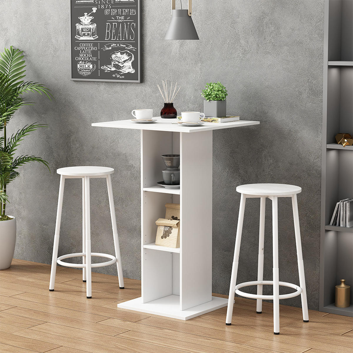 BARHOCKER Edmonton Weiß 31.5 x 64 cm 2 Teile - Weiß, Holzwerkstoff (31.5/64/30cm) - Vicco