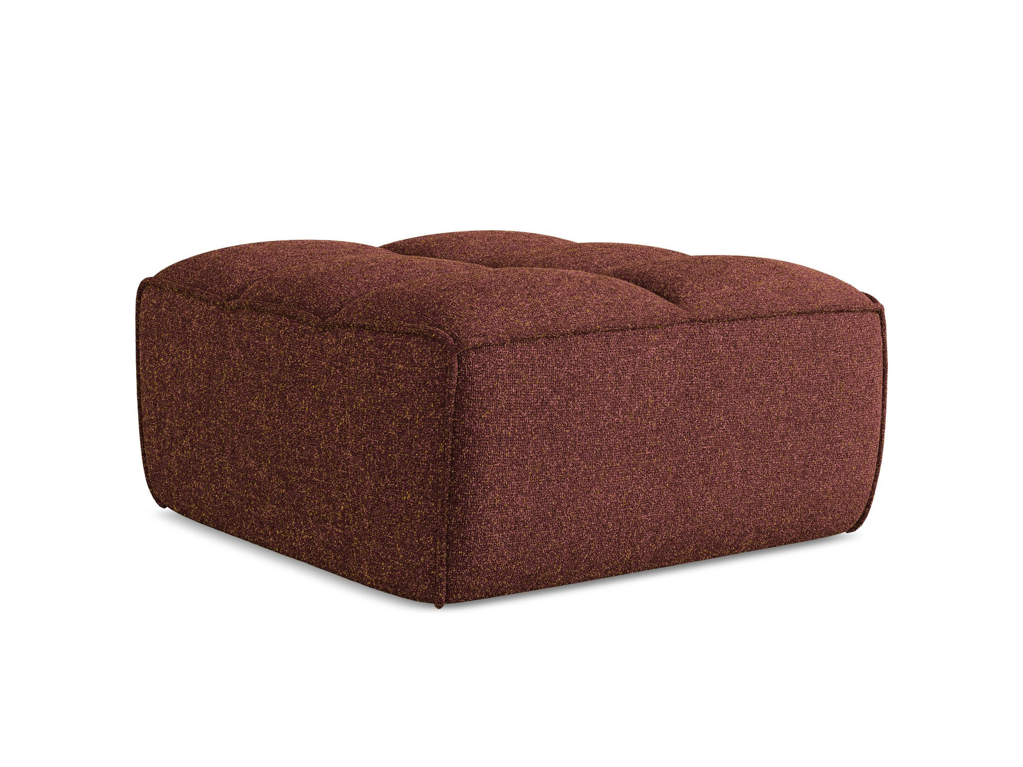 POUF Strukturstoff Stoff Rot - Bordeaux/Rot, Kunststoff/Textil (80/43/93cm) - Makamii