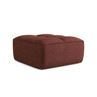 POUF Strukturstoff Stoff Rot - Bordeaux/Rot, Kunststoff/Textil (80/43/93cm) - Makamii