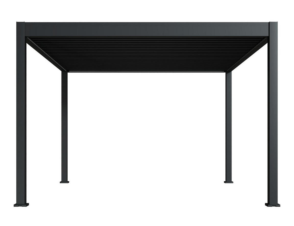 TERRASSENÜBERDACHUNG Deluxe 3,6x4 M Elektrisch Pavillon Aluminium LED - Schwarz, Metall (360/255/400cm) - WEIDE